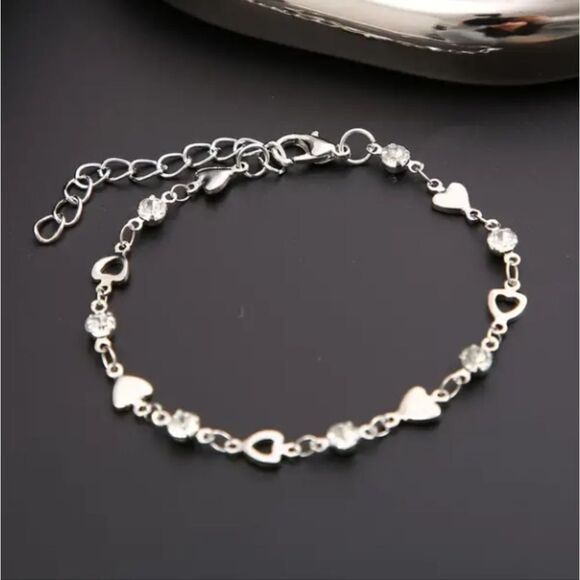 3 for 26$ - Silver Rhinestone Heart Bracelet - Picture 3 of 4